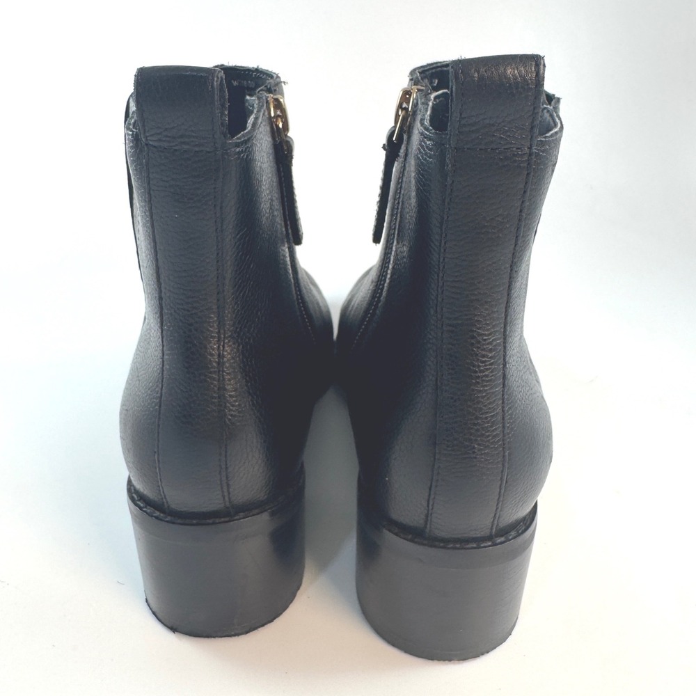 Cole Haan Addie Black Pebbled Leather Ankle Boots W21600 Block Heel Womens 7B - Picture 5 of 8